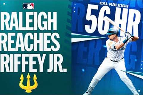 Cal keeps CRUSHING! 💪 Cal Raleigh's 2nd HR of the game ties Ken Griffey Jr.'s franchise record! 🤩