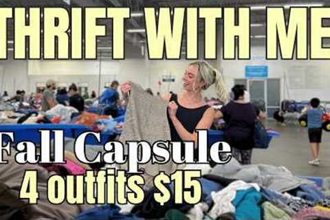 Thrift with me | Fall Capsule Wardrobe for $15 at Goodwill + Try-on Haul