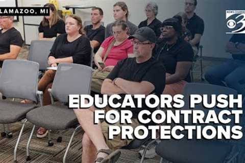 Teachers at career training program's new $100M tech center push for greater contract protections