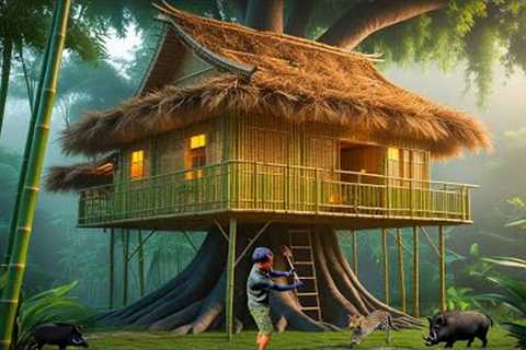 90-Day Challenge: Building a Shelter with Primitive Tools and Surviving in the Tropical Rainforest