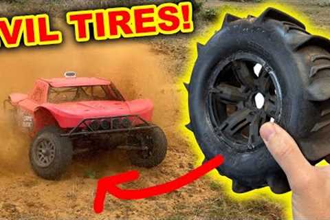 NASTY Tires on Giant RC Race Truck