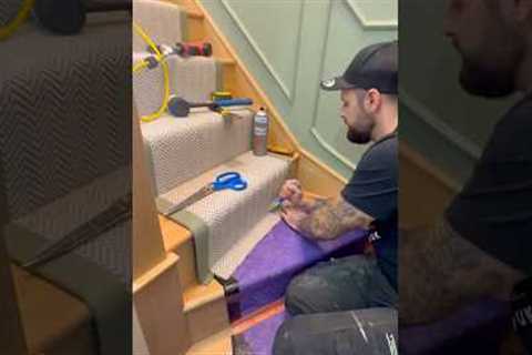 How To Install Carpet (STAIR RUNNER) #diy #carpet #howto