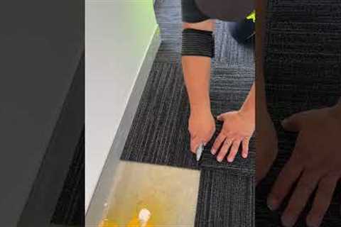 Carpet Tles Tips :Neat Wall-Edge Carpet Tile Finish #carpet #tips# carpet tiles