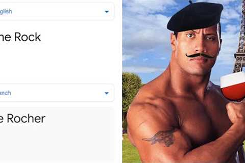 The Rock in different languages meme