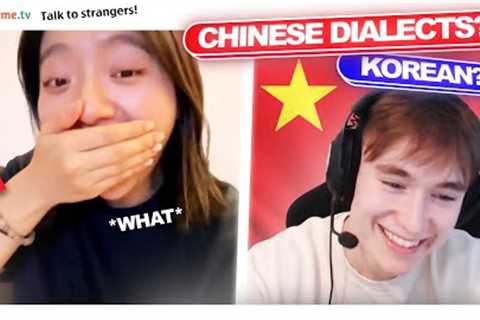 White Boy Goes CRAZY With Tongue 🤯 (Mandarin, Korean, Chongqing & Sichuan dialects...)