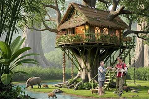 Building Shelters for Forest People - Survival in the Deep Forest