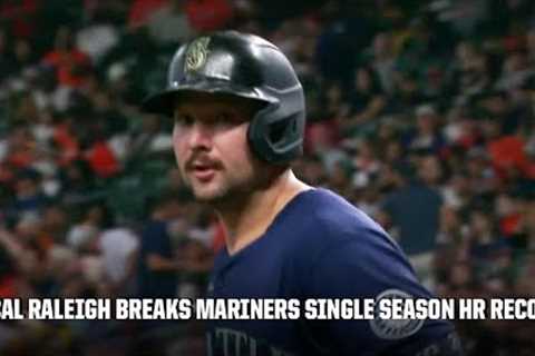 Cal Raleigh breaks Mariners record for most home runs in a season with his 57th homer 🙌 | ESPN MLB