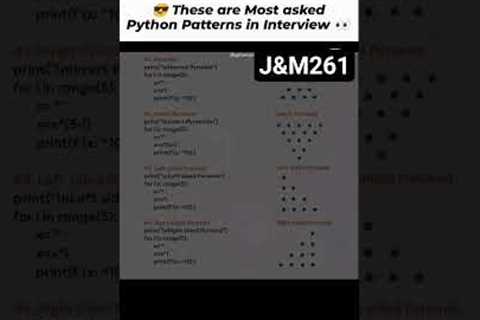 Most Asked Python Pattern Programs | Python for Beginners 🔥 #pythonprogramming #pythonprojects