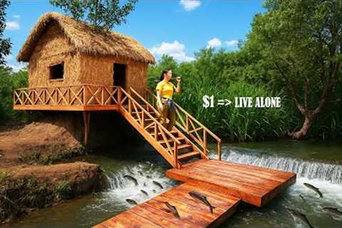 100 days survival girl building a house, secret mansion, and ancient skills in real life