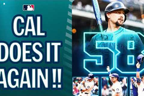 Cal Raleigh inches closer to No. 60 with his 58th homer of the season on Sunday Night Baseball!