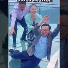 Afraid of glass bridge🤣#afraid #glass #glassbridge #prank #funny #funnyvideos