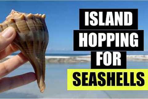 Spending the day island hopping for seashells. 2 gals, 1 boat, endless possibilities!