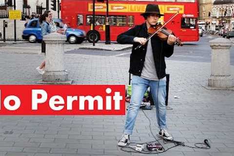 Australian Violinist No Permit Killing it at Trafalgar Square in London