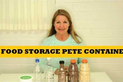 Prepper Pantry Food Storage Food in Recycled Plastic Containers PETE Bottles