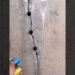 FOUNDATION CRACK REPAIR! Easy Fix. #diy #construction #tools
