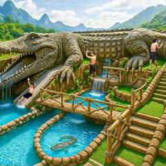 365 Days Building a Massive Crocodile House with an Underground Pool Using Primitive Tools