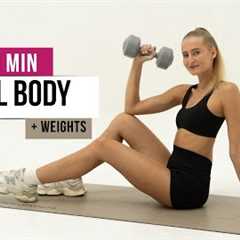 20 MIN FULL BODY Workout with Weights, Strength Training - No Repeat Exercises, Home Workout