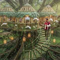 Jungle Survival Skills - Build a Tree House with Bamboo to Avoid Wild Animals