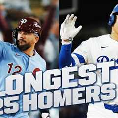 25 longest home runs of the 2025 MLB Postseason! 💥 (Shohei, Schwarber, Springer, Raleigh AND MORE!)