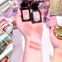 Cute beautiful Asian cosmetics skincare products and fragrance ASMR