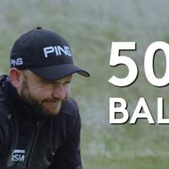 Andy Sullivan tries to make a hole-in-one with 500 balls
