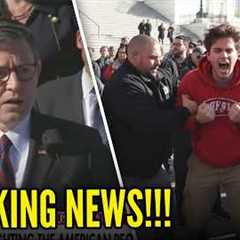 Mike Johnson GETS HECKLED LIVE in DISASTER Press Conference