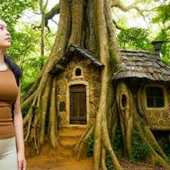 Unbelievable Survival Skills - Building a Safe and Cozy Bushcraft Shelter inside an Ancient Tree