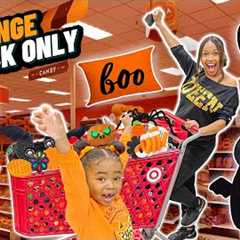 NO BUDGET *ORANGE AND BLACK ITEMS ONLY* SHOPPING SPREE at Target | The Winning Fam