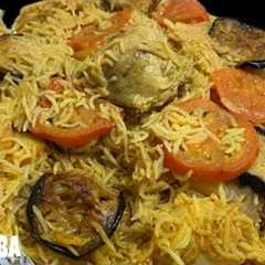 Maqlooba Recipe | Arabian chicken Maqluba rice recipe | Traditional Palestinian tasty rice recipe