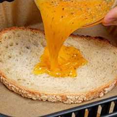 Pour Eggs Over Bread in the Air Fryer… Breakfast Will NEVER Be the Same!