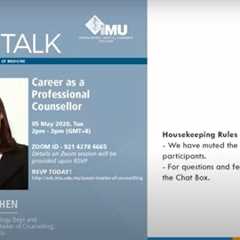 The Career as a Professional Counsellor - Dr Nicole Chen