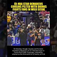 EX-NBA STAR DEMARCUS COUSINS PELTED WITH DRINKS FIGHTS FANS IN WILD SCEN #DeMarcus #NBAStar #Nuggets