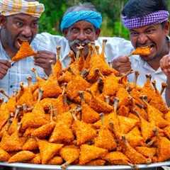 FRIED CHICKEN SAMOSA | Crispy Samosa Recipe Cooking in Village | Chicken Recipe | Indian Street Food