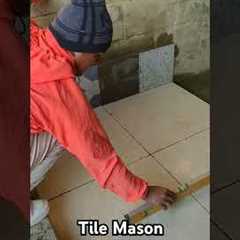 Tile Mason Skill Training Video.#tiles #mason #interview #video #construction 💟✅