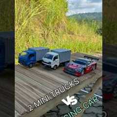 RC Power Jump Battle - 2 Mini  Trucks vs Racing Car!🚀