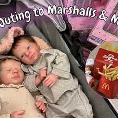 Reborn Twins Outing at Marshalls & McDonalds! | Realistic Baby Dolls Shopping and Haul! 