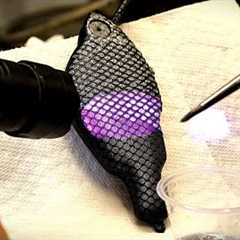 Applying 100s of UV Resin Scales by Hand to a Fishing Lure
