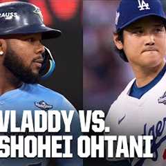 Vladimir Guerrero Jr. takes Shohei Ohtani DEEP for a two-run home run in World Series Game 4 🚨