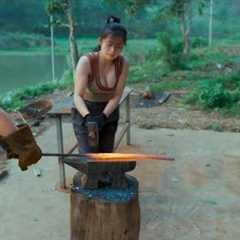 The Journey of Transforming Scrap Steel into an Ultra-Sharp Knife! #forging #knife forging