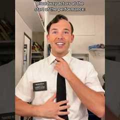 Broadway actors at start of show vs. intermission 😅 #actor #backstage #broadway #theatre