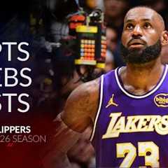 LeBron James 25 pts 6 rebs 6 asts vs Clippers 25/26 season