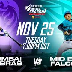 Mumbai Cobras vs Mid East Falcons Live Stream (Nov 25) | 2025 Baseball United Season One