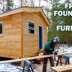 Building a House in the Woods from Scratch- Tiny Chainsaw-Milled Cabin Start to Finish ep153