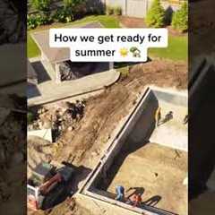 Summer Preparation with a Big Pool Installation #construction #landscape #pool