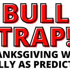 Stock Market CRASH:  BULL TRAP -  Thanksgiving Week Rally to Form Right Shoulders as Predicted