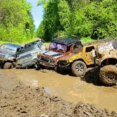 RC Cars in Mud | Tamiya Tundra, Axial Rubicon, Hummer H2, Defender 90, RC4WD Subzero, HG 401 Part 1