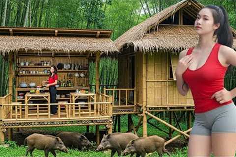 TIMELAPSE - Building a Bamboo House from Start to Finish | Wild Survival Off Grid