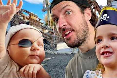 Enzo visits PiRATE iSLAND!!  Baby Bros first time playing outside! Adley Niko &amp; Navey Race..