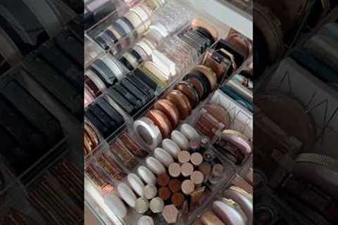 asmr makeup organization 🎀✨these are all my powders, bronzers &amp; highlighters 🫠 #makeup #asmr