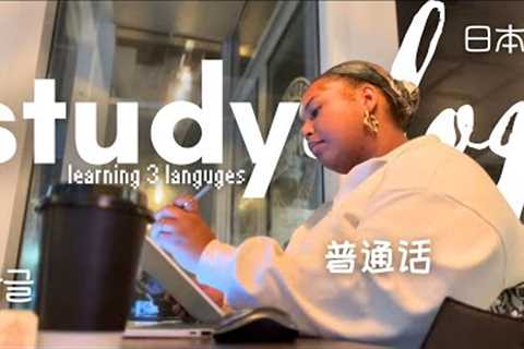STUDY VLOG | How I’m learning 3 languages at the same time (Korean,Japanese,Mandarin)